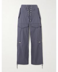 Dion Lee - Hose Mit Weitem Bein Aus Twill Aus Einer Biobaumwollmischung Mit Schnürung - Lyst