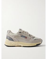 Autry - Hyperway Mesh And Metallic Leather-Trimmed Suede Sneakers - Lyst