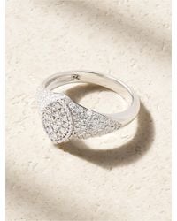 Yvonne Léon - Baby Chevalière Marquise 9-Karat Diamond Signet Ring - Lyst