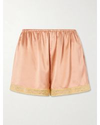 Eres - Pretty Lace-Trimmed Silk-Satin Shorts - Lyst