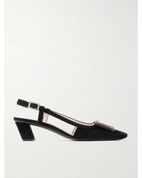 Roger Vivier - Belle Vivier 45 Suede Slingback Pumps - Lyst