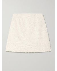 Carolina Herrera - Embellished Wool-Blend Crepe Mini Skirt - Lyst