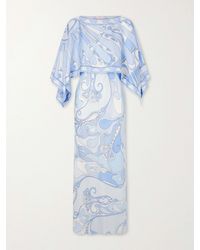 PUCCI - Layered Printed Silk-Twill Maxi Dress - Lyst