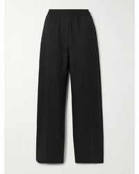 St. Agni - Pinstriped Wool-Blend Twill Wide-Leg Pants - Lyst