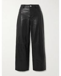 Nour Hammour - Milo Paneled Leather Wide-Leg Pants - Lyst