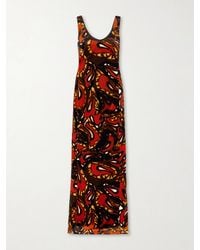 Dries Van Noten - Printed Cotton-Blend Velvet Maxi Dress - Lyst
