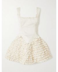 Clio Peppiatt - Ballerina Embellished Ruffled Taffeta Mini Dress - Lyst