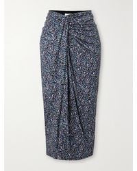 Isabel Marant - Jeldia Draped Printed Stretch-Jersey Midi Skirt - Lyst