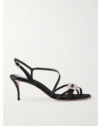 Roger Vivier - Efflorescence 65 Crystal-Embellished Satin Sandals - Lyst