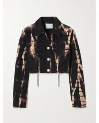 Dion Lee - Cropped Fringed Printed Denim Jacket - Lyst