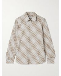 Burberry - Chemise En Popeline De Coton À Carreaux - Lyst