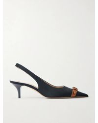 JW Anderson - Buckled Leather-Trimmed Velvet Slingback Pumps - Lyst