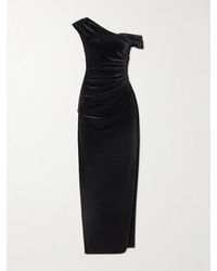 SIR. - Ettore Off-The-Shoulder Draped Stretch-Velvet Maxi Dress - Lyst