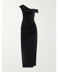 SIR. - Ettore Off-The-Shoulder Draped Stretch-Velvet Maxi Dress - Lyst