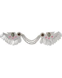Isabel Marant Birdy Silberfarbene Brosche Mit Kristallen - Mettallic