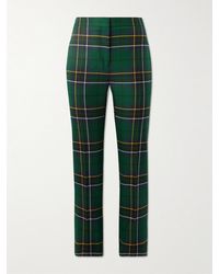 McQueen - Checked Wool Tapered Pants - Lyst