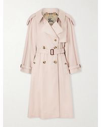 Burberry - Fitzorvia Double-Breasted Belted Cotton-Gabardine Trench Coat - Lyst
