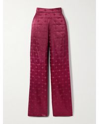‎Dima Ayad - Geometric Devoré-Satin Straight-Leg Pants - Lyst