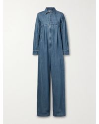 Tibi - Pleated Denim Jumpsuit - Lyst