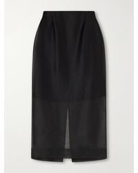 Carolina Herrera - Silk-Organza Midi Skirt - Lyst