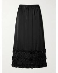 Simone Rocha - Ruffled Satin Midi Skirt - Lyst