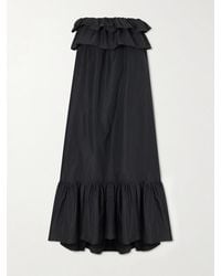 Saint Laurent - Ruffled Cotton-Blend Poplin Maxi Dress - Lyst