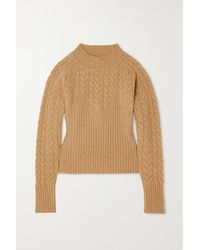 LVIR Cable-knit Ribbed Merino Wool Jumper - Brown