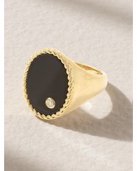 Yvonne Léon - 9-Karat, Onyx And Diamond Signet Ring - Lyst