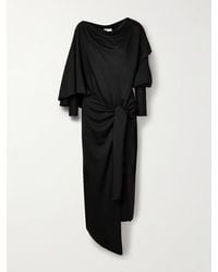 Salon 1884 - Calliope Asymmetric Wrap-Effect Draped Wool-Jersey Midi Dress - Lyst