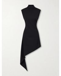 Alaïa - Asymmetric Wool-Blend Gabardine Turtleneck Mini Dress - Lyst