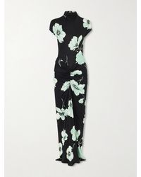 Alaïa - Jersey Floral-Print Maxi Dress - Lyst