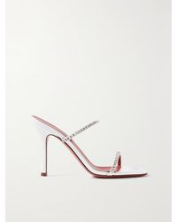 AMINA MUADDI - Mules En Cuir Verni À Cristaux Gilda - Lyst