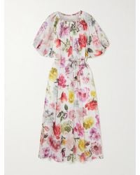 Aje. - Fleur Embellished Floral-Print Tencel Lyocell-Blend Midi Dress - Lyst