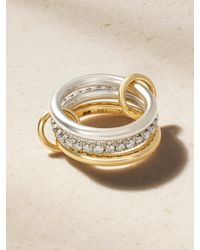 Spinelli Kilcollin - Taurus Set Of Three 18-Karat And Sterling Diamond Rings - Lyst