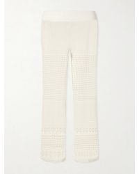 Eres - Embleme Crochet-Knit Straight-Leg Pants - Lyst