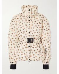 Moncler - Karshi Belted Quilted Padded Floral-Print Shell Down Ski Jacket - Lyst