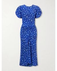 Victoria Beckham - Bela Floral-Print Silk-Chiffon Midi Dress - Lyst