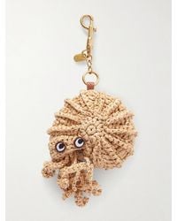 Anya Hindmarch - Hermit Crab Leather-Trimmed-Tone And Raffia Bag Charm - Lyst