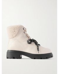 Stuart Weitzman - Hudson Lite Ankle Boots Aus Leder Mit Shearling-Futter - Lyst