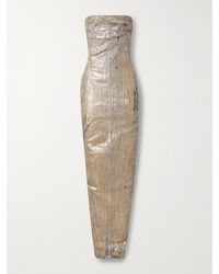 Rick Owens - Robe Du Soir Bustier En Jean Enduit Métallisé Abito - Lyst