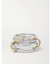Spinelli Kilcollin - Luna Set Of Four Sterling And 18-Karat Diamond Rings - Lyst