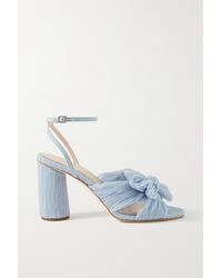 Loeffler Randall - Amellia Pleated Bow Heel Sandal In Blue - Lyst