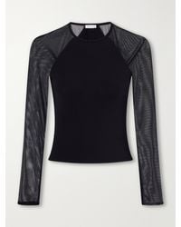 Eres - Marita Mesh-Trimmed Stretch-Modal And Silk-Blend Top - Lyst
