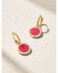 David Yurman - Petite Elements Creolen Aus 18 Karat Mit Rhodoniten Und Diamanten - Lyst
