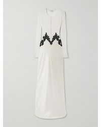 Gabriela Hearst - Kerry Lace-Trimmed Ribbed Cashmere-Blend And Silk Maxi Dress - Lyst