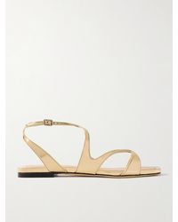 Jimmy Choo - Ayla Metallic Leather Sandals - Lyst