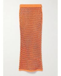 DIOTIMA - Spice Beaded Crocheted Cotton-Blend Maxi Skirt - Lyst