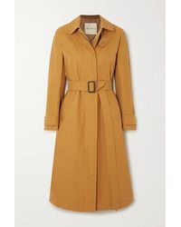 Max Mara The Cube Belted Gabardine Trench Coat - Metallic