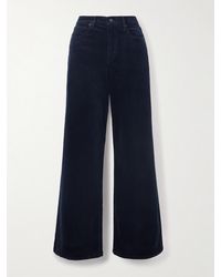 FRAME - Pantalon Large En Velours De Coton Mélangé Le Slim Palazzo - Lyst