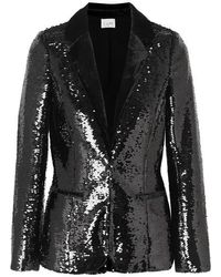 Cami NYC The Lennon Blazer Aus Crêpe Mit Pailletten Und Samtbesätzen - Schwarz